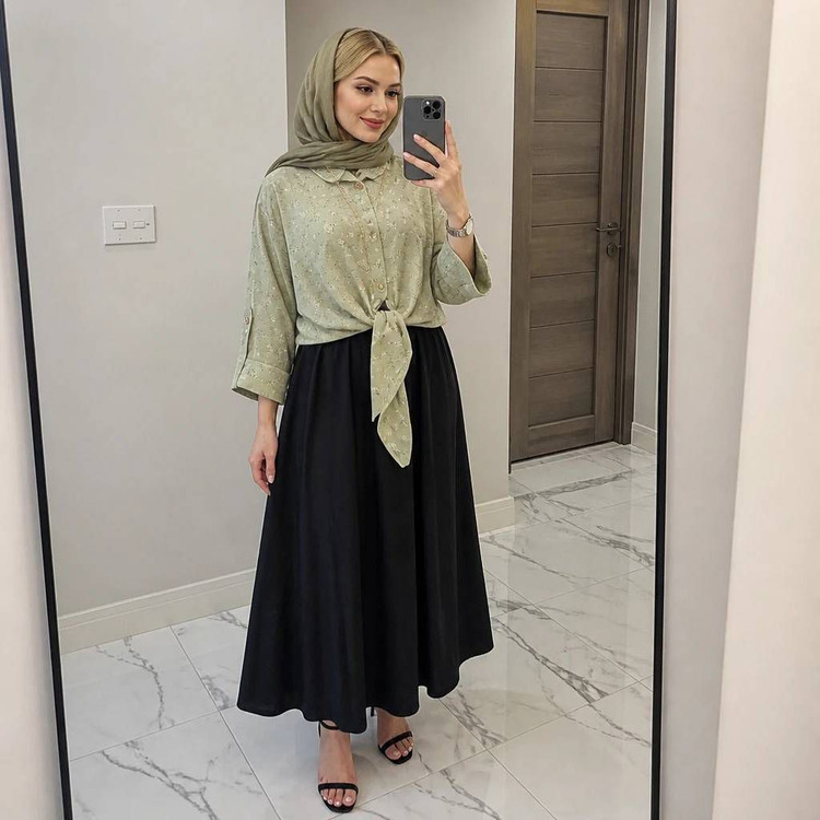 ست شومیز دامن گره ای