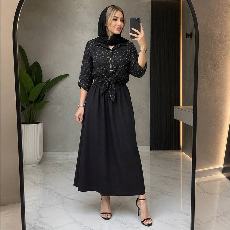 ست شومیز دامن گره ای