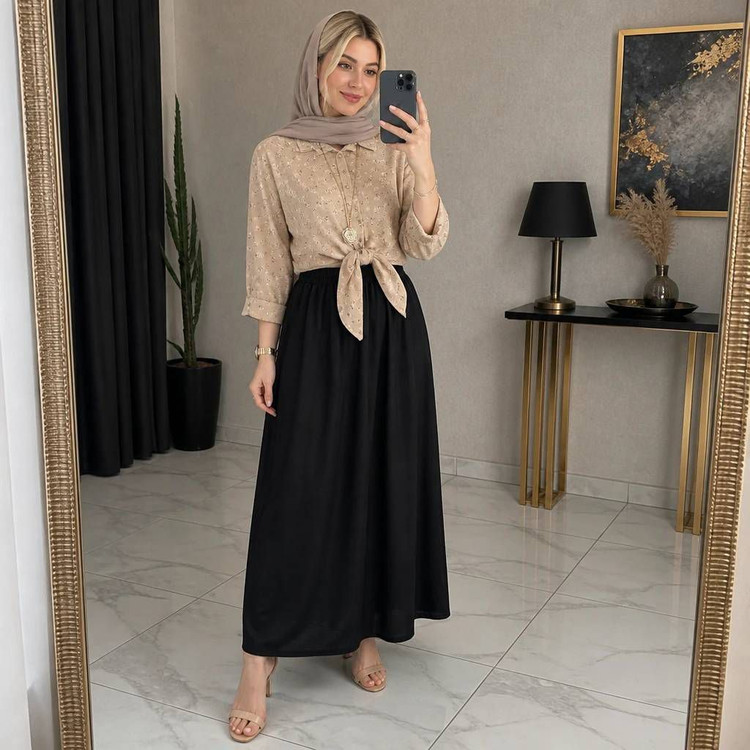 ست شومیز دامن گره ای