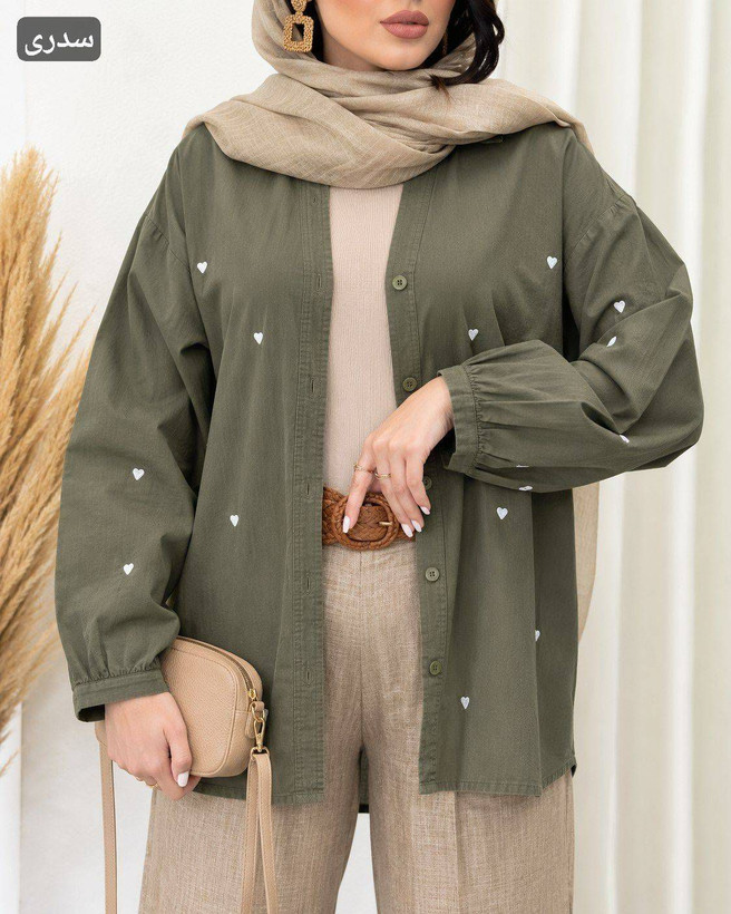 مانتو کتان قلبی