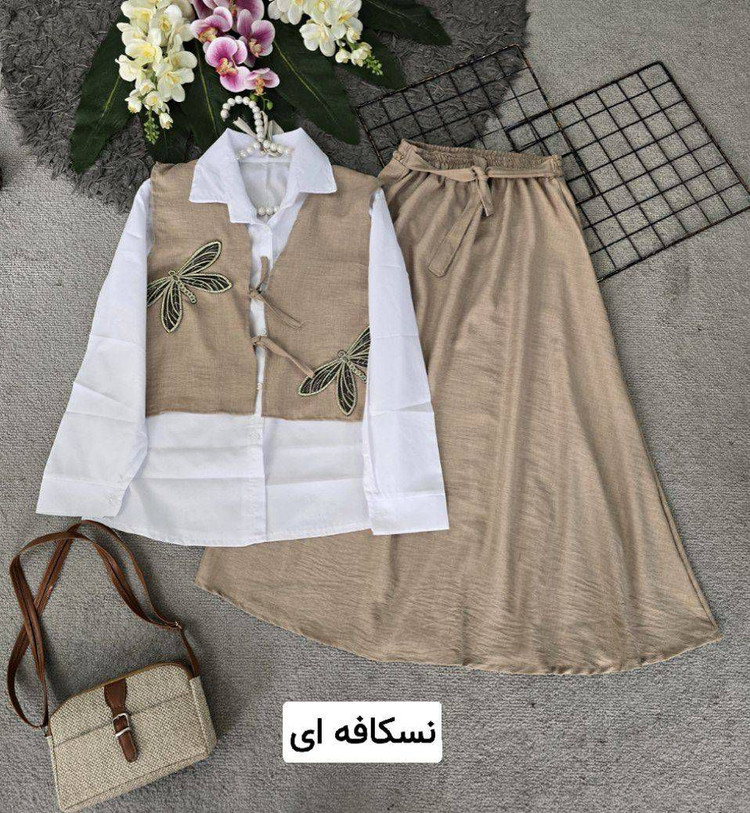 ست شومیز جلیقه دامن دار