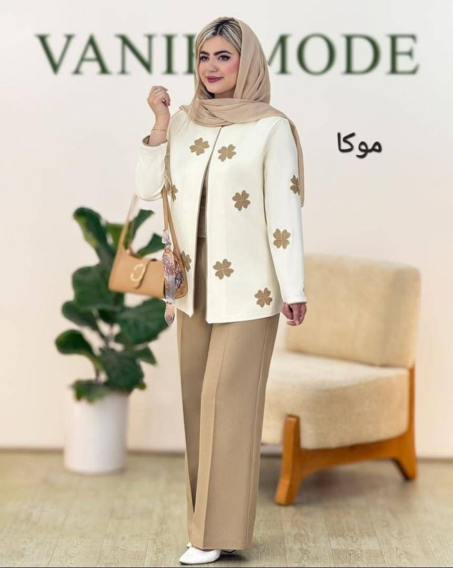 ست کت شلوار گل دار لیزری