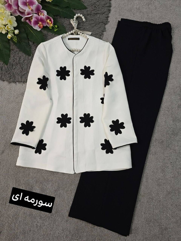 ست کت شلوار گل دار لیزری