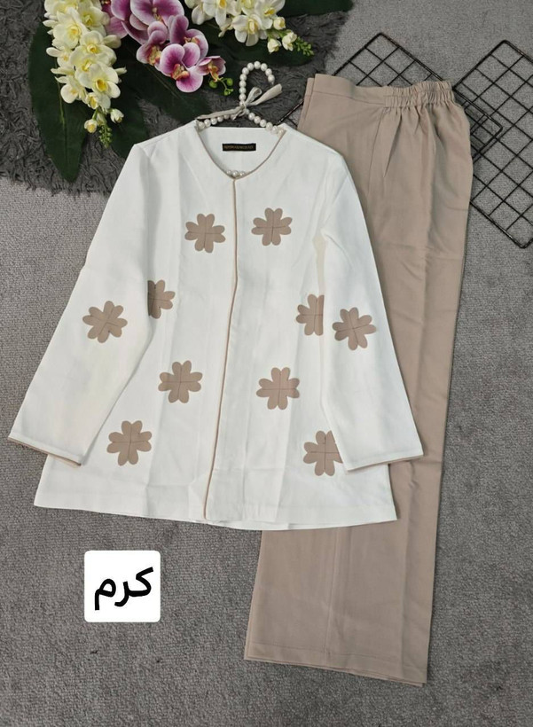 ست کت شلوار گل دار لیزری