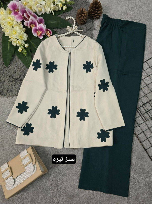 ست کت شلوار گل دار لیزری