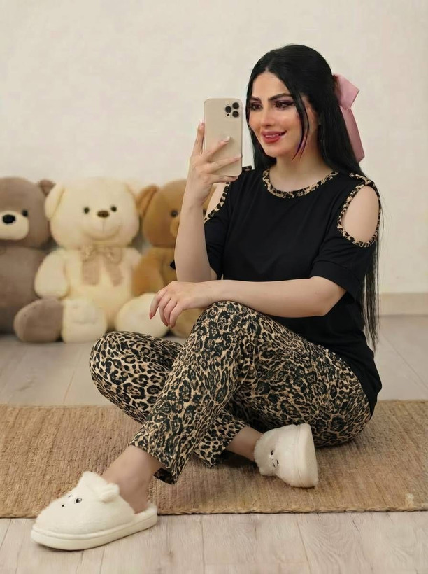 ست تیشرت شلوار پلنگی