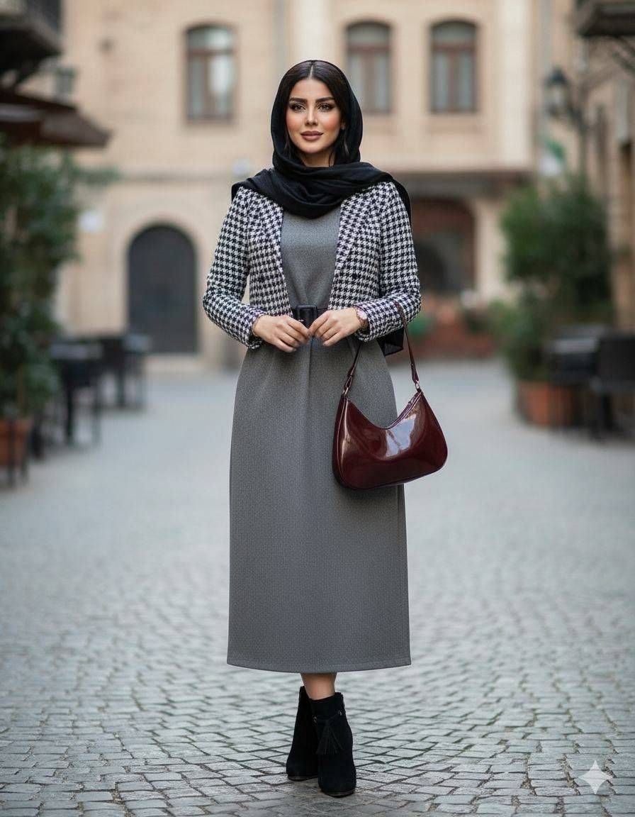 ست سه تیکه ( سارافون و کت و کمربند) مدل روژا